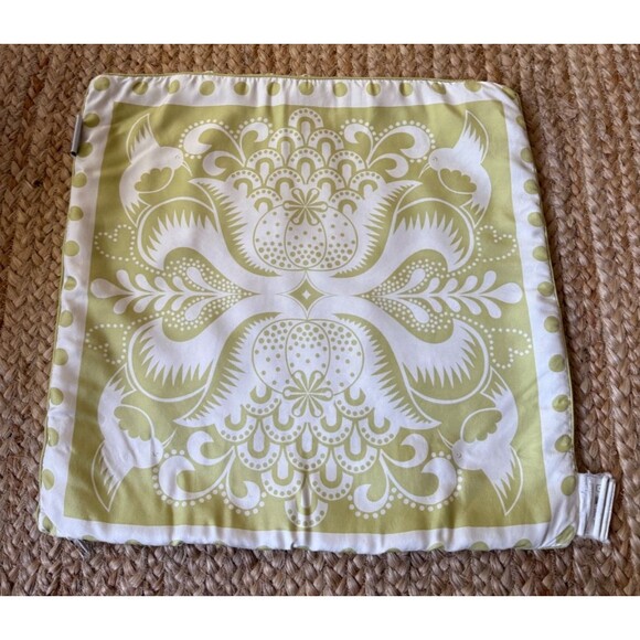 Jonathan Adler Happy Home Silk Pillow Cover 18" x 18" Apple Green Paisley - Picture 8 of 8